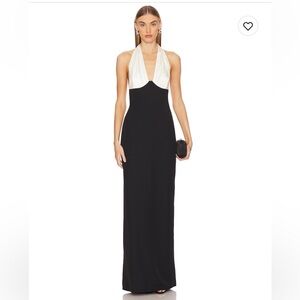 Elegant Black and White Gown